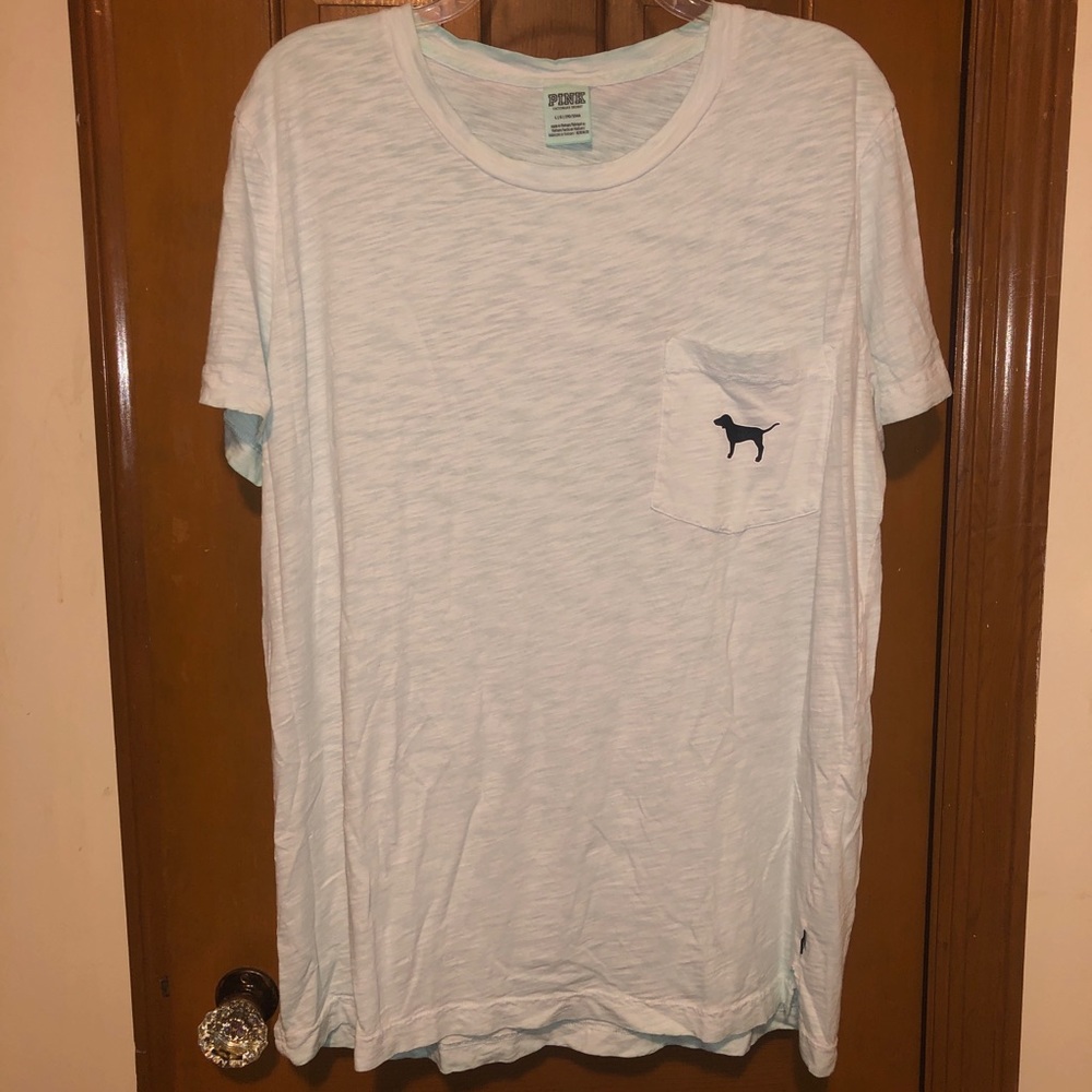 Light turquoise tee VS PINK